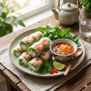 Fresh Noodle Rolls with Prawns