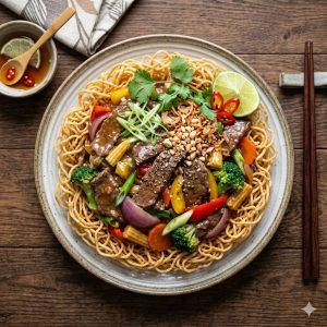 Stir Fried Rice Noodles With Beef