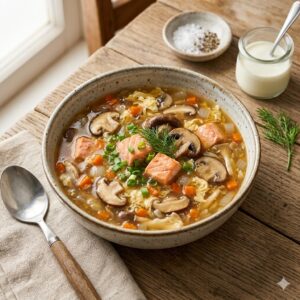 Salmon Soup With Mushroom